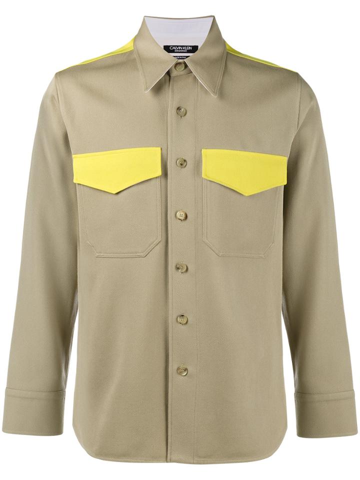 Calvin Klein 205w39nyc Contrast Pocket Shirt - Nude & Neutrals