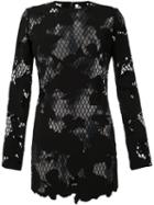Anthony Vaccarello Semi Sheer Floral Dress