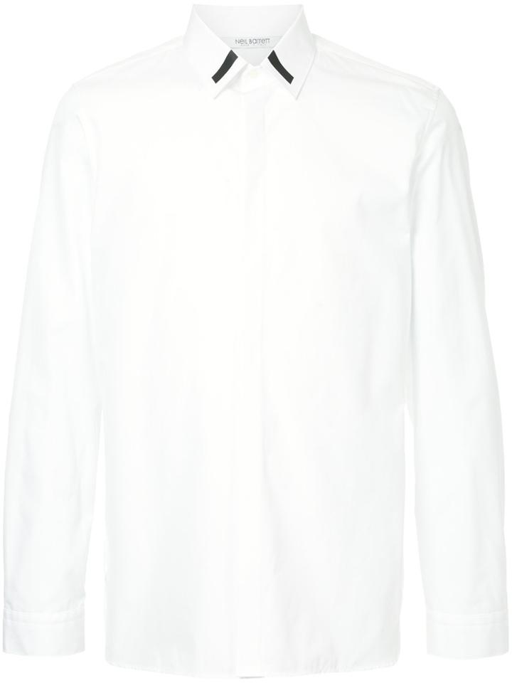 Neil Barrett Contrast Piped Collar Shirt - White