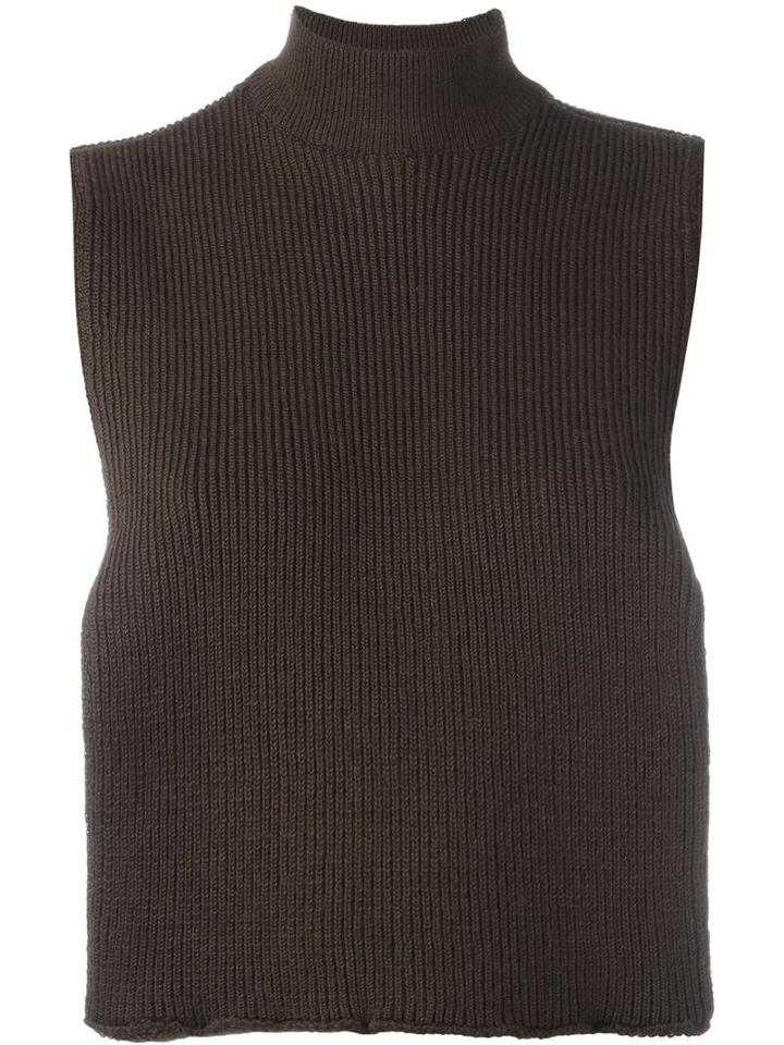 Each X Other Turtleneck Ribbed Open Top, Women's, Size: Small, Brown, Wool/acrylic