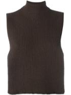 Each X Other Turtleneck Ribbed Open Top, Women's, Size: Small, Brown, Wool/acrylic