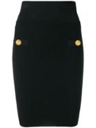 Balmain Knitted Pencil Skirt - Black