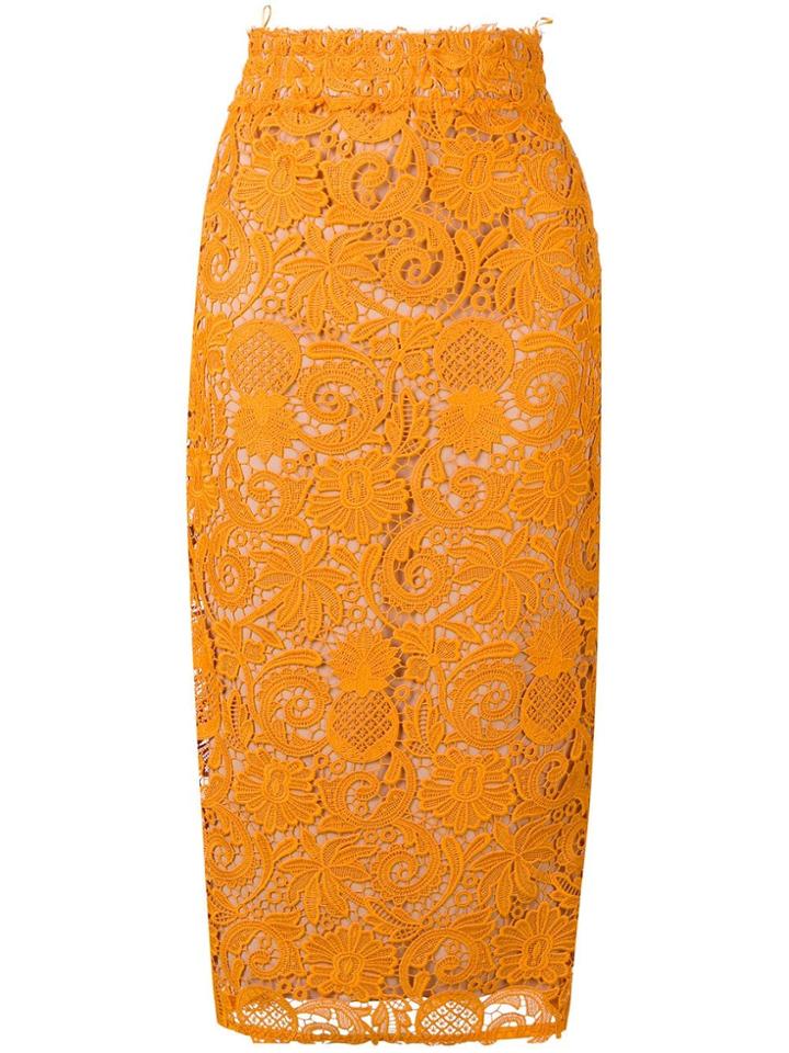 Nº21 Lace Midi Skirt - Yellow