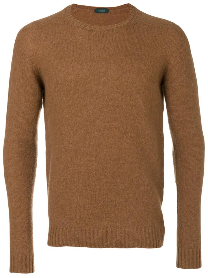 Zanone Crew-neck Jumper - Brown