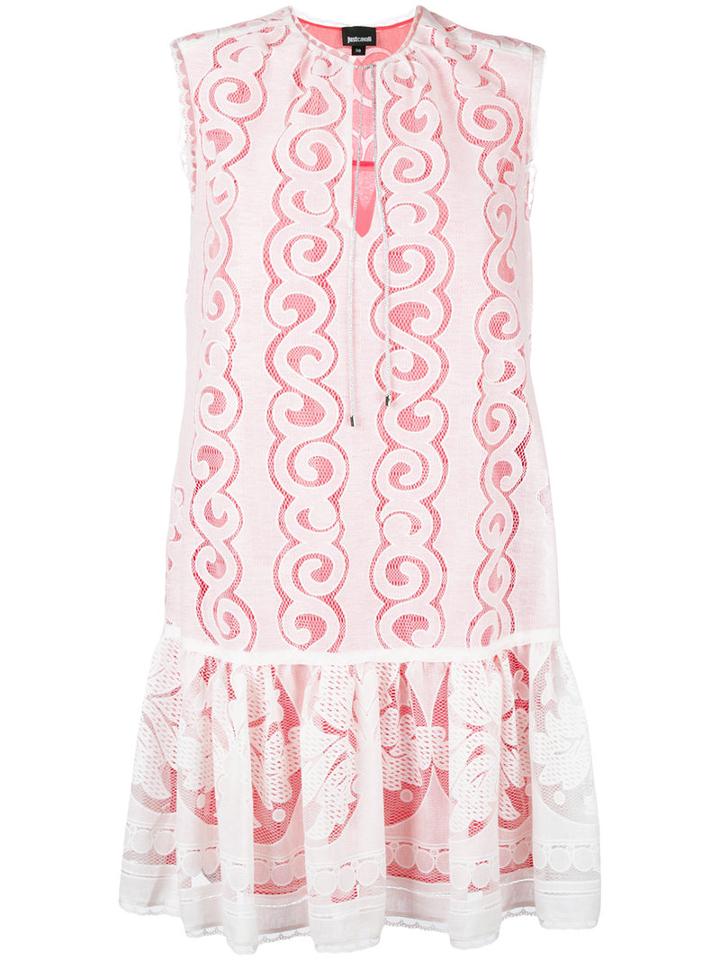 Just Cavalli - Lace Detail Dress - Women - Cotton/polyester/viscose - 40, White, Cotton/polyester/viscose
