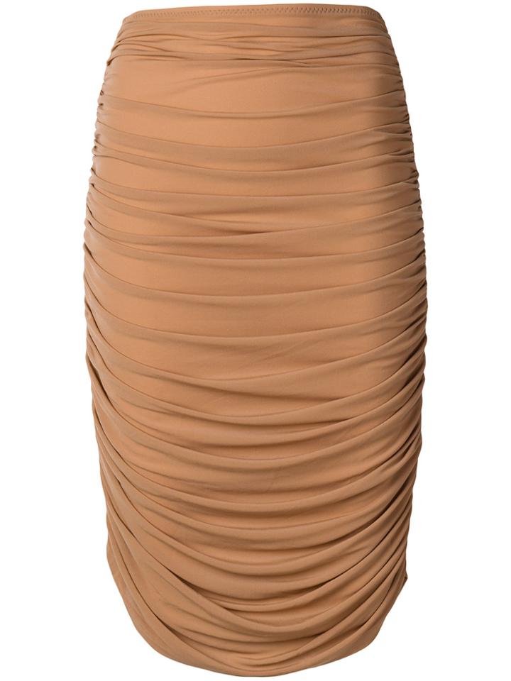 Norma Kamali High-waisted Skirt - Brown
