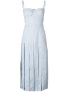 Thom Browne Awning Stripe Corset Skirt Dress - Blue