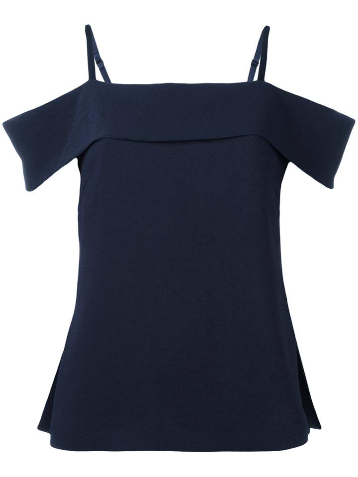 Elizabeth And James - Cold-shoulder Top - Women - Polyester/spandex/elastane - 4, Blue, Polyester/spandex/elastane