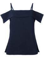 Elizabeth And James - Cold-shoulder Top - Women - Polyester/spandex/elastane - 4, Blue, Polyester/spandex/elastane