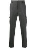 Eleventy Striped Tailored Trousers - Grey