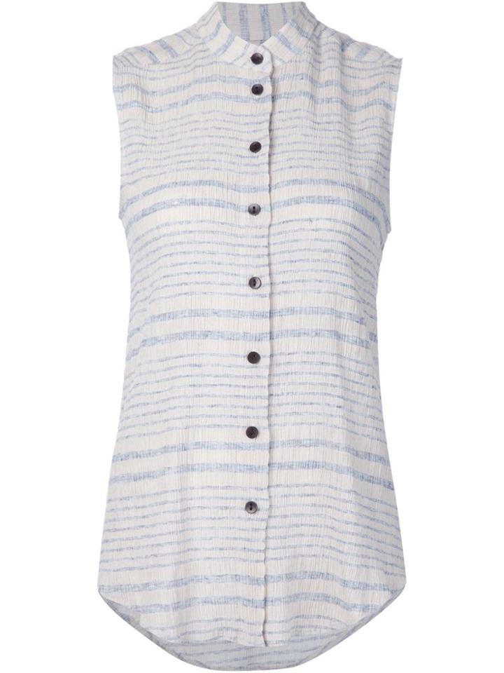 Rachel Comey Faded Stripe Sleeveless Shirt - White