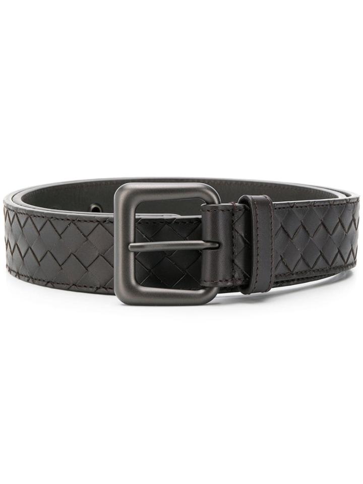 Bottega Veneta Intreciato Belt - Brown