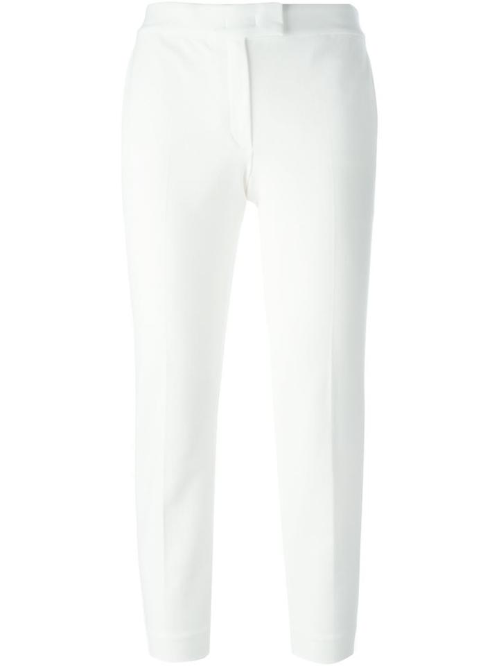 Joseph Cropped Skinny Trousers, Women's, Size: 38, White, Viscose/cotton/spandex/elastane/polyester