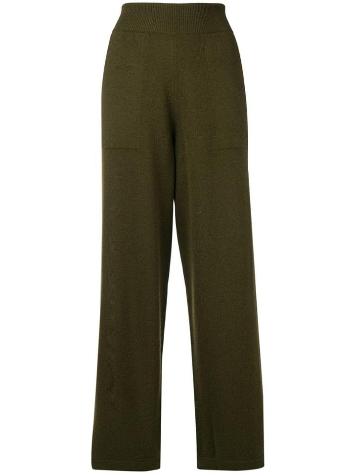 Barrie Knitted Wide-leg Trousers - Green