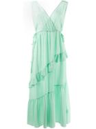 Tela Asymmetric Ruffled Dress - Blue