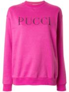 Emilio Pucci Stone Embellished Logo Sweatshirt - Pink & Purple