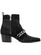 Balmain Chain Ankle Boots - Black