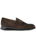 Santoni Comfort Sole Penny Loafers - Brown