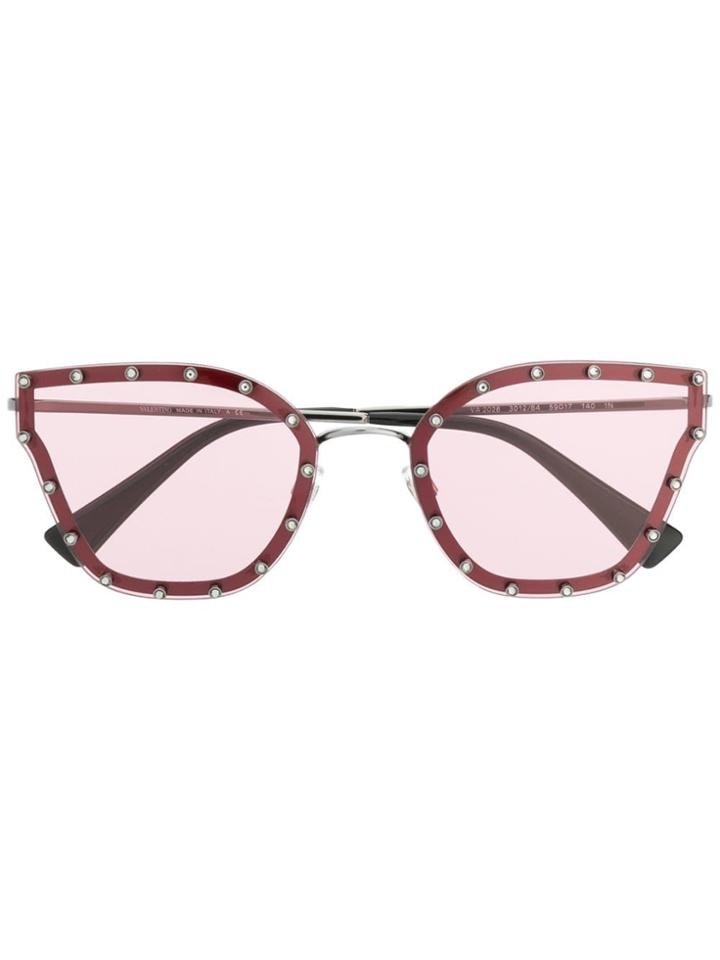 Valentino Eyewear Crystal Embellished Sunglasses - Black
