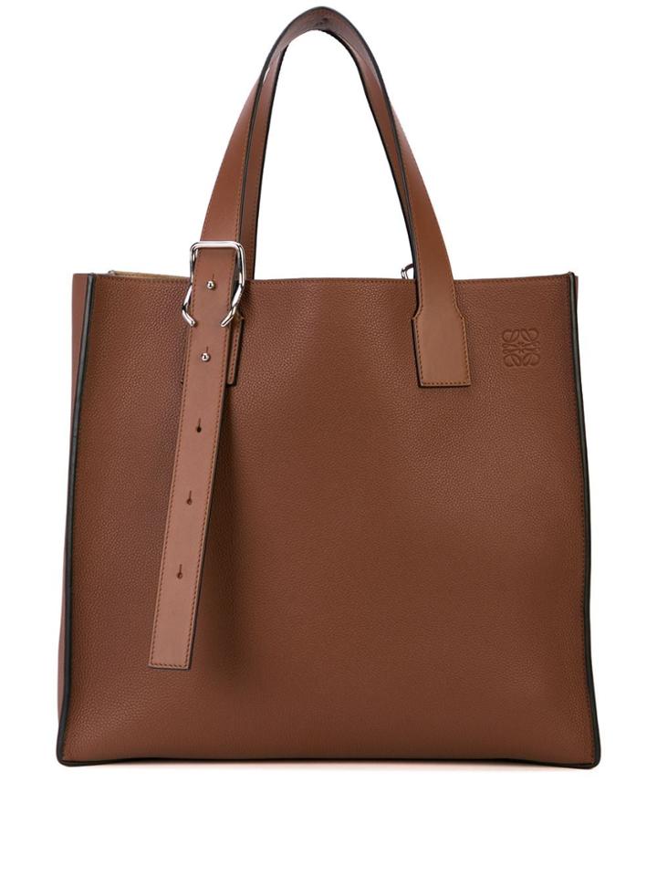 Loewe Buckle Tote Bag - Brown