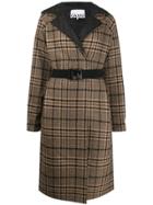 Ganni Belted Reversible Coat - Brown