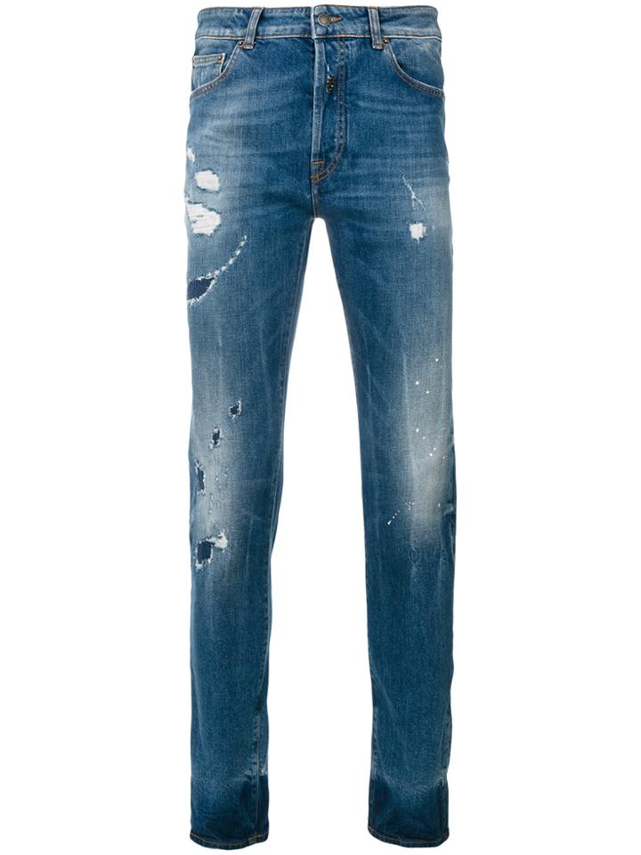 Marcelo Burlon County Of Milan Mas Slim-fit Vintage-wash Jeans - Blue