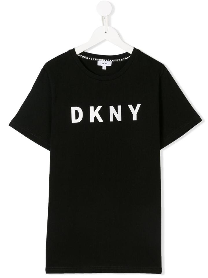 Dkny Kids Teen Logo-print T-shirt - Black