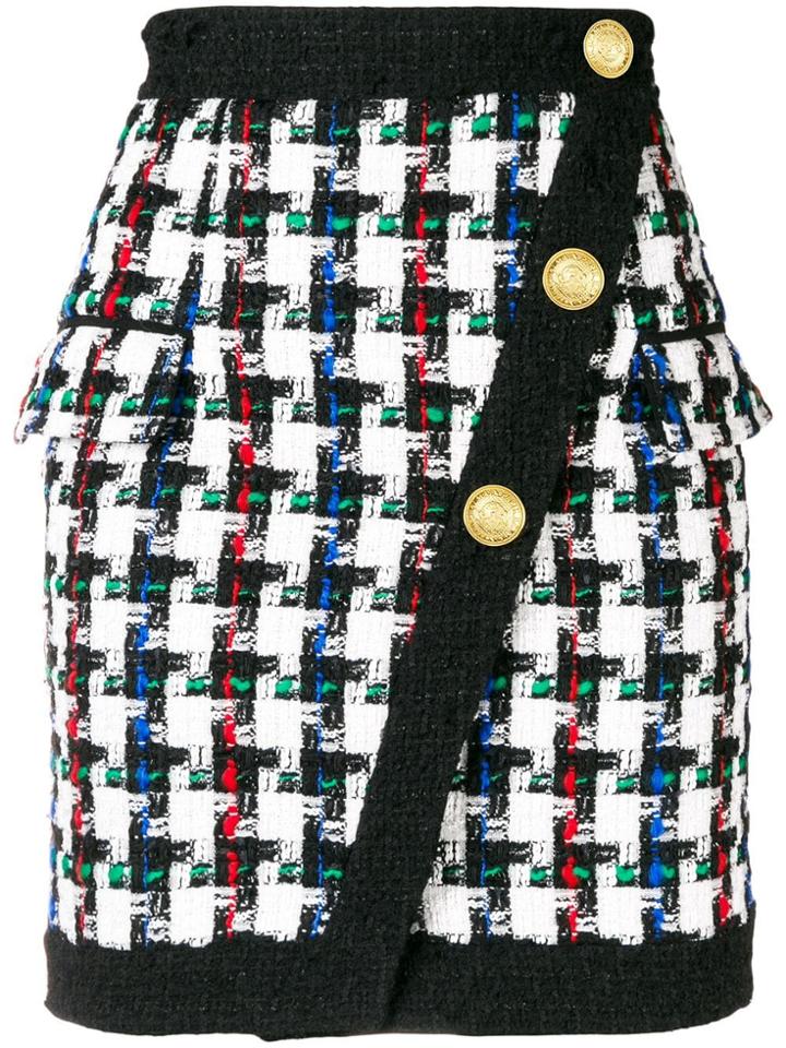 Balmain Pied De Poule Mini Skirt - Black