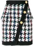 Balmain Pied De Poule Mini Skirt - Black