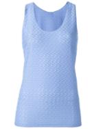 Armani Collezioni Basic Tank Top, Women's, Size: 44, Blue, Polyester/spandex/elastane