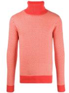 Majestic Filatures Zig-zag Turtle Neck Sweater - Orange