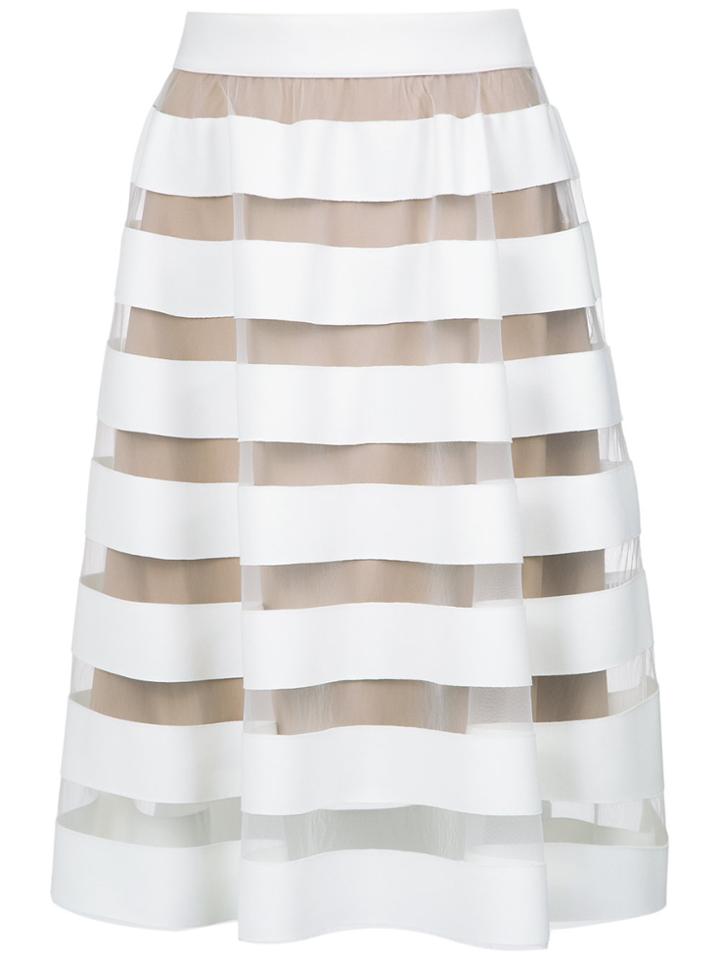 Gloria Coelho Striped Flare Skirt - White