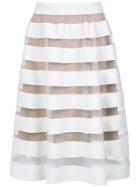 Gloria Coelho Striped Flare Skirt - White
