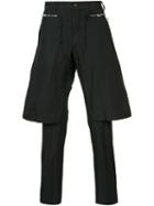Comme Des Garçons Homme Plus - Layered Tailored Cropped Trousers - Men - Polyester - 4, Black, Polyester