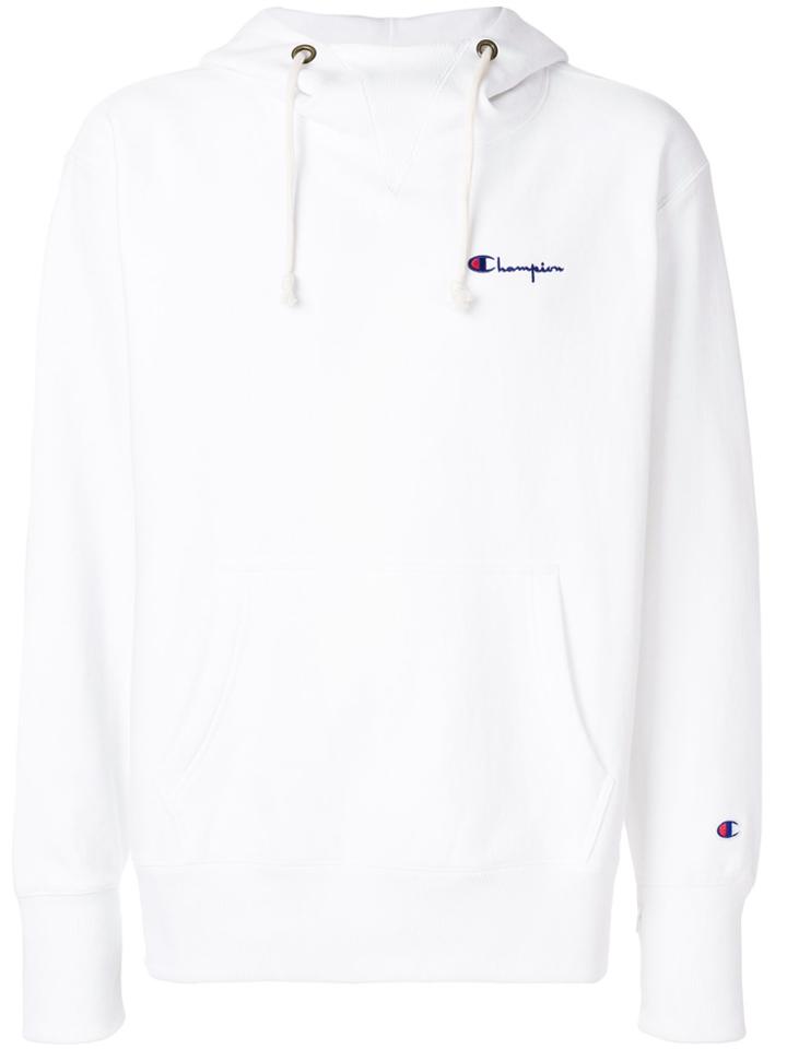 Champion Contrast Logo Hoodie - White