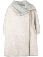 Fabiana Filippi Foldover Collar Oversized Cloak - Nude & Neutrals