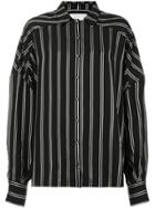 Esteban Cortazar Striped Button Shirt - Black