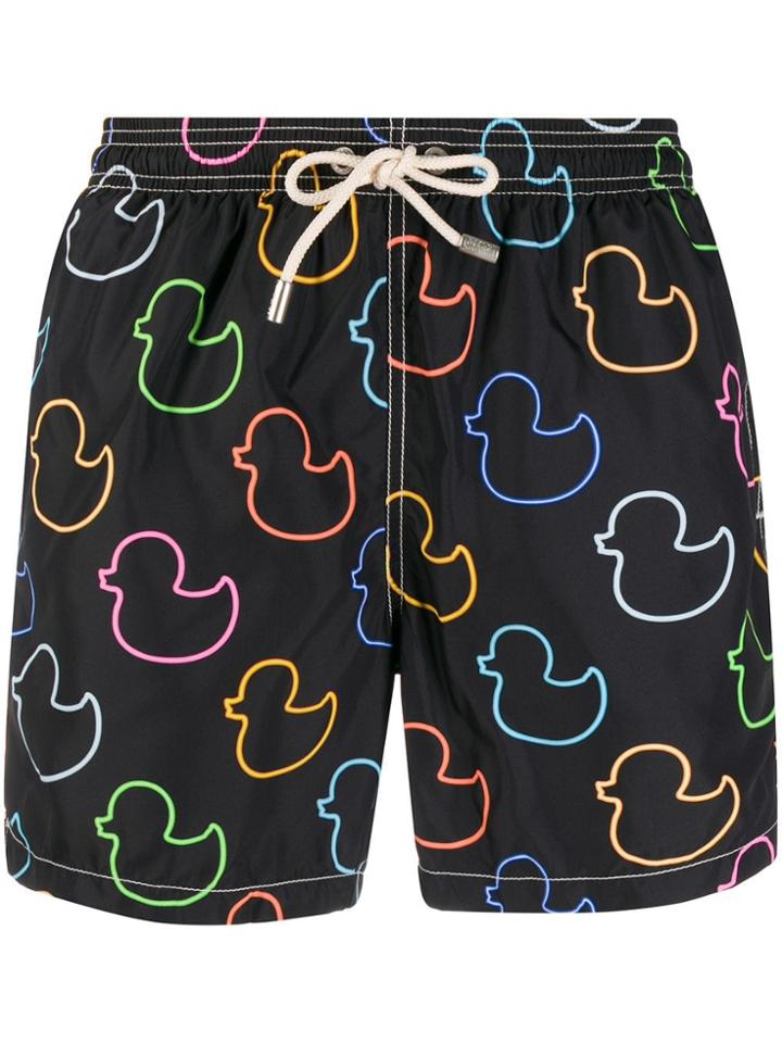 Mc2 Saint Barth Neon Ducky Swim Shorts - Black