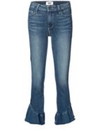Paige Cropped Flare Jeans - Blue