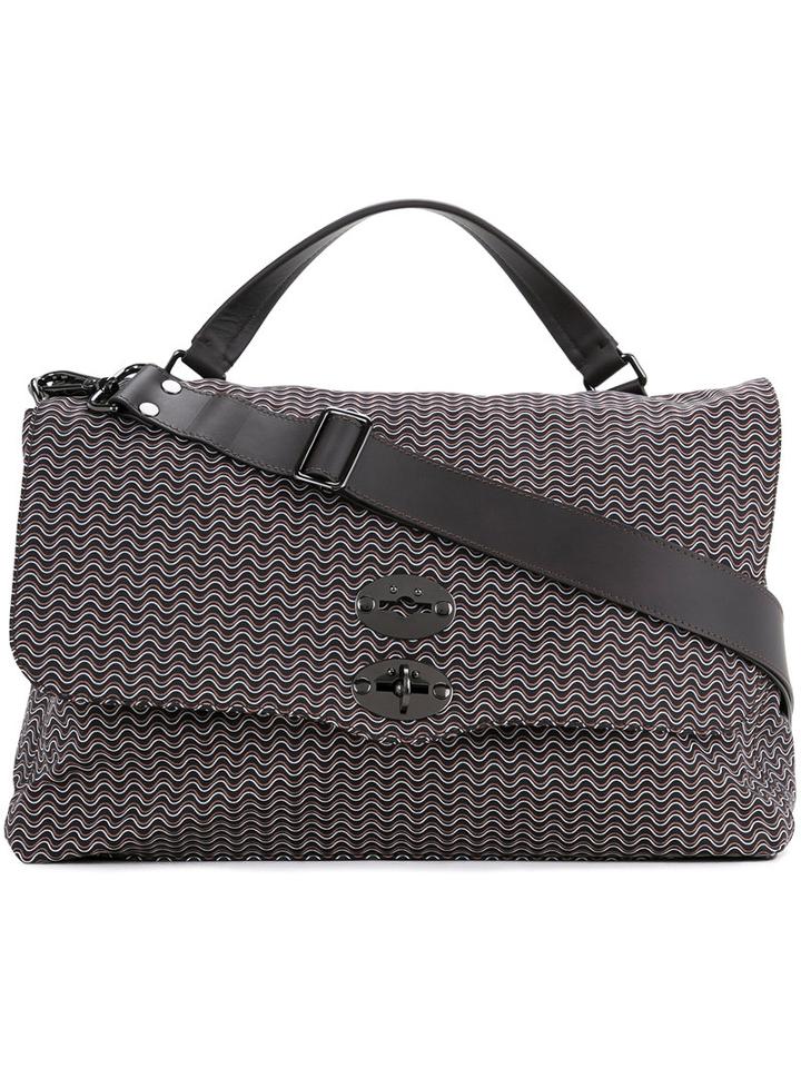 Zanellato - Foldover Large Zig-zag Tote - Men - Leather - One Size, Grey, Leather