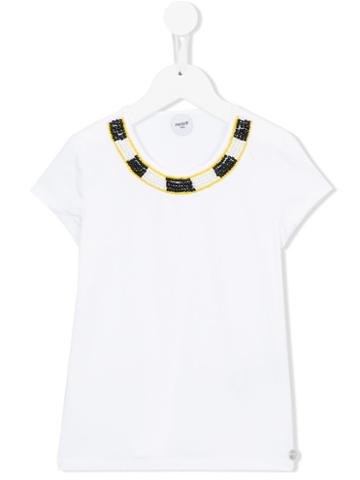 Parrot Kids Beaded Neck T-shirt, Girl's, Size: 6 Yrs, White