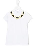 Parrot Kids Beaded Neck T-shirt, Girl's, Size: 6 Yrs, White