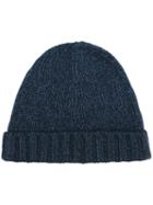 Loro Piana Ribbed Beanie, Men's, Blue, Cashmere/silk