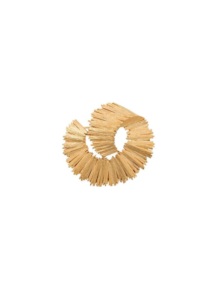 Susan Caplan Vintage 1960's Modernist Swirl Brooch - Gold