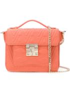 Versace Jeans Logo Quilted Tote - Pink & Purple