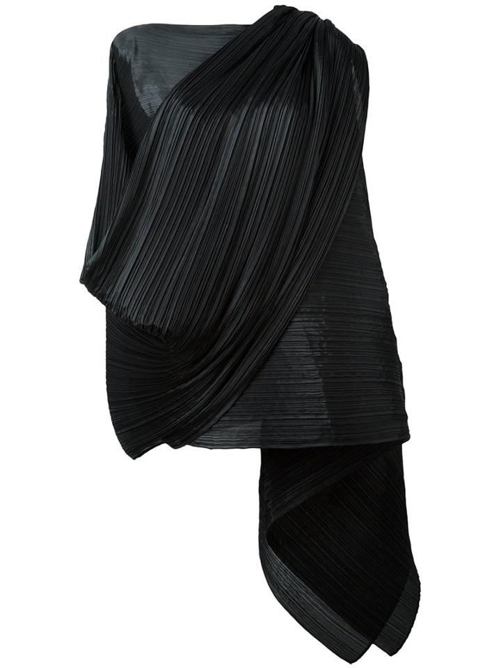 Pleats Please By Issey Miyake Asymmetric Draped Tunic