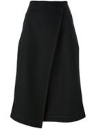 Odeeh Envelope A-line Skirt, Women's, Size: 34, Black, Cotton/virgin Wool