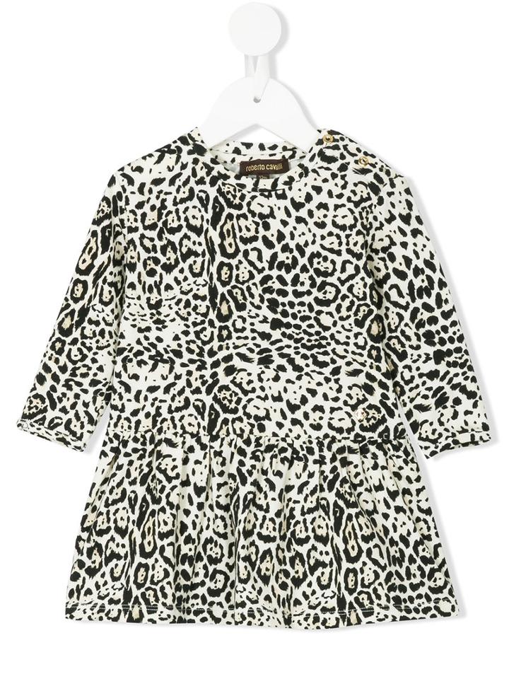 Roberto Cavalli Kids - Leopard Print Dress - Kids - Cotton/spandex/elastane/modal - 18 Mth, Black