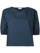 Caramel - Pleated Blouse - Women - Cotton - 12, Women's, Blue, Cotton