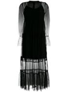 Liu Jo Tulle Midi Dress - Black